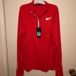 NWT Nike Bright Red Dri Fit Quarter Zip